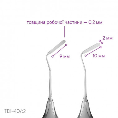 Hladítko pro práci s kompozitem v těžko dostupných místech TYPE 2 - TDI-40/t2 - Meddins